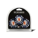 Team Golf NCAA Syracuse Orange Ball Markers (3 Count), Poker Chip Size with Pop Out Smaller Double-Sided Enamel