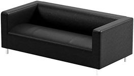 The PU Leather Klippan Loveseat Sofa Cover is Custom Made for IKEA Klippan Loveseat Sofa Slipcover. (Black PU Leather)