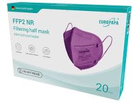 EUROPAPA 20x FFP2 Purple Masks Respirator Mask 5-Layer Dust Masks Hygienically Individually Packed Body Certified EN149:2001+A1:2009 Mouth Mask EU2016/425