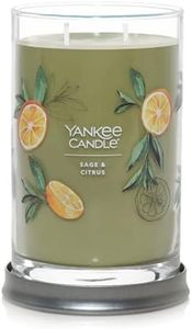 Yankee Candle Sage & Citrus Scented, Signature 20oz Large Tumbler 2-Wick Candle,Long-Lasting and Clean Burn, Over 60 Hours of Burn Time