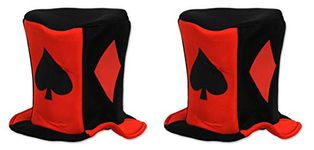 Beistle S60311AZ2 Card Suit Fabric Hats 2 Piece, Red/Black