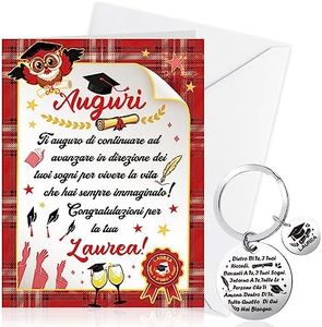 HOWAF Biglietto Laurea Biglietto Auguri Laurea Biglietti Laurea Biglietti Auguri Laurea Bigliettini Laurea Portachiavi Laurea Bomboniera Regali Laurea Regalo Laurea Donna Uomo Graduation Gift Card