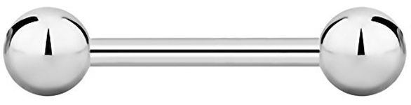 Forbidden Body Jewelry nipple barbell, nipple bars, silver nipplerings piercing Surgical Steel 8g - 18g Straight Barbell Body Jewelry (Sold Individually), Medium, Metal