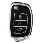 OFFCURVE TPU Key Cover Car Key Cover Car Key Case 3 Buttons Suitable for Hyundai i10 i20 i30 Coupe iX20 ix25 iX35 ix45 Kona Santa Fe Accent Elantra