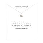 ZYAWP Friendship Silver Y Lotus Necklace Good Luck Compass Elephant Pendant Chain Necklace with White Message Card Gift for Women and Sisters