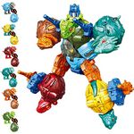 TUNJILOOL Dinosaur Robot Transform Toys for Boys, 6 in 1 Dinosaurs Eggs set DinoRobots, Transforming Robot Toy Dinosaur Figures Gift Toys for Kids Ages 4 5 6