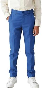 Boys School Uniform Pants for Big Boys Formal Dress Pants Boys' Suit Pant for Communion Party Light Royal Blue Size 16
