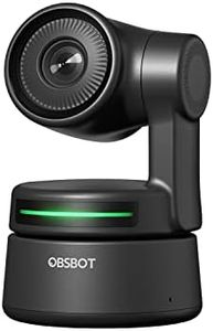 OBSBOT Tiny PTZ 1080P Webcam with AI Tracking & Auto-Frame, Streaming Web Camera with Built-in Microphone, USB Computer Webcam with Gesture Control, 2X Digital Zoom, Low-Light Correction
