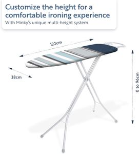 Minky Large Ironing Board – Sturdy Folding Laundry Table