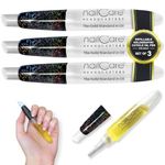 Nail Care Headquarters Refillable Holographic Cuticle Oil Pen for Nails - Empty Holo Squeeze Nail Oil Pen with Brush from by Bliss Kiss 3-Pack