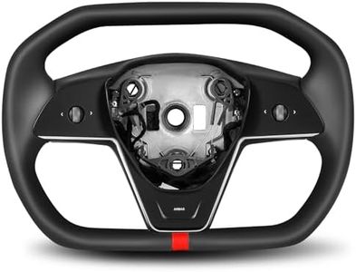 ZIMABLUE Cyber Truck Style Steering Wheel for Tesla Model 3 2017-2023, Model Y 2019-2024, Black Microfiber Leather With Heated Function