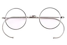 Agstum Retro Small Round Optical Rare Wire Rim Eyeglasses Frame Clear Lens (Silver, 42)