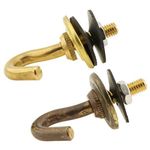 Solid Raw or Antiqued Brass Flycatcher Bowl Shade Hook (Antique Brass, 3 Pack)
