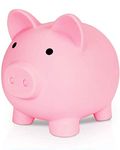 Piggy Bank for Kids, Cute Plastic Piggy Bank for Girls Boys with Bottom Rotating Lid, Money Bank Coin Bank Great Gift Keepsake for Kids Adults (Rose red)