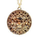 Beaux Bijoux - Pirates Aztec Coin Medallion Skull Charm Necklace