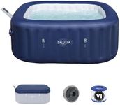 Bestway SaluSpa Hawaii Smart AirJet Inflatable Hot Tub Square Portable 4 to 6 Person Spa with 140 AirJets, App Control and EnergySense Cover, Blue