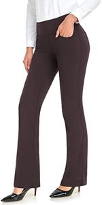 Safort 28" 30" 32" 34" Inseam Regular Tall Bootcut Yoga Pants, 4 Pockets, UPF50+, Dull Red, XXL