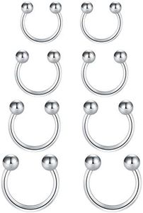 Funseedrr Hufeisen Nasenpiercing Lippenpiercing Septum Ring Set Chirurgenstahl 1,2mm Nase Lippe Ohrring Piercing Schmuck(6-12mm Durchmesser)