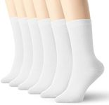 Womens White Thin Cotton Socks High Ankle 6 Pack