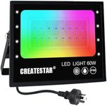 LED Flood Light, RGB + Warm White 2700K Flood Lights Outdoor, 60W Outdoor Colour Changing Floodlights, IP66 Waterproof, App Control, 16 Million Colours Outdoor Lights for Garden Stage Christmas