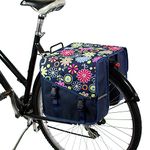BikyBag Classic CS - Bicycle Double Panniers Bag Fashion Bicycle Cycle Bike Women's - Men's (Pink Daisy)