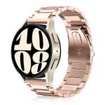 FINTIE Strap Compatible with Samsung Galaxy Watch 42mm /Active2/Active/Gear Sport/Gear S2 Classic Smartwatch - Quick Release Stainless Steel Metal Straps Replacement Wrist Bands, Rose Gold