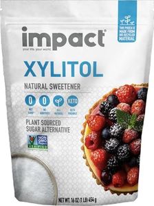 Impact - Xylitol Granular Sweetener - Plant-Sourced, Low Carb, No Additives, Oral Care Support, Zero Net Carb Sugar Alternative - 1 lb Pouch