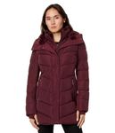 Calvin Klein Women's Long Bib-Front Puffer Jacket Down Coat, Classic Oxblood, M