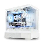 Zalman P10 MATX Gaming PC Case, 120mm ARGB 4-pin PWM Fan Pre-Installed, Panoramic View, Frameless Tempered Glass Front & Side Panel with USB Type C and USB 3.0, White