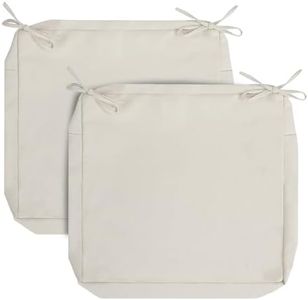 FUNHOME Outdoor Chair Cushion Covers 2 Pack, No Insert! Patio Cushion Covers Replacement 22" x 20" x 4", Water Resistant Patio Chair Cushion Slipcovers, Cream White(Covers ONLY)