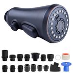 Pull Down Spray Head for Kitchen Faucet, 3-Function Kitchen Sink Spray Nozzle with 15 Adapters, Faucet Head Replacement Compatible with Moen, American Standard, Delta, Kohler Faucets,Oil-Rubbed Bronze