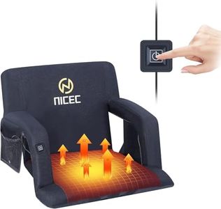 Nice C Heated Stadium Seat, Stadium Seats with Back Support, Bleacher Chairs with Back and Cushion, Reclining Cushion, with Shoulder Straps & Side Pockets (1 Pack Heated)