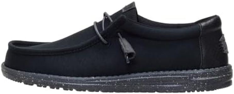 HEYDUDE Wally Hex Black/Black Size 9, Men’s Shoes, Slip-on Loafers, Comfortable & Light-Weight