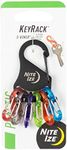 Nite Ize KeyRack Steel S-Biner - Key Carabiner Organizer with 6 Colorful S-Biners - Keychain Accessories to Hold Keys Securely and Separately