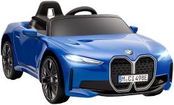 HOMCOM BMW i4 Licensed 12V Electric Car for Kids, Kids Electric Ride-on with Remote Control, Suspension Wheels, Soft Start, Music, Horn, Lights, MP3 Slot, Max Speed 5 km/h, for Ages 3-6 Years - Blue