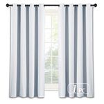 NICETOWN Grommet Top Blackout Curtains - Easy Care Solid Thermal Insulated Window Draperies (1 Panel, W52 x L63, Platinum=Greyish White)