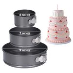 Springform Pan of 3 Non-stick Cheesecake Pan, Round Baking Pan Set 4" 7" 9 Inch Cake Mold with Removable Bottom