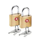 Inditradition TSA Approved Brass Lock with Keys for Suitcase, Luggage (Pack of 2) - Golden Colour