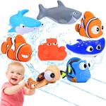 Finding Nemo Toys - 8Pcs Finding Dory Nemo Bath Squirters Toys Baby Floating Sea Animals Squirt Bath Toy for Kids Toddler Shower And Swimming Toy