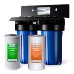 iSpring WGB21B 2-Stage Whole House Water Filtration System, with 10" x 4.5" Sediment CTO(Chlorine, Taste, and Odor) Filter, 1" Inlet/Outlet