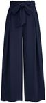 PRETTYGARDEN Women's Wide Leg Work Pants Business Casual High Waisted Loose Palazzo Trouser Summer Clothes (Navy,XX-Large)