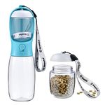 Cibaabo Dog Water Bottle with Food Container, Travel Puppy Water Bowl, Portable Pet Dispenser, Dog Stuff Accessories Items, Puppy Essentials Necessities for Yorkie Chihuahua Cat Walking and Hiking