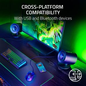 Razer Nommo V2 2.1 Gaming Speakers – Powerful Bass & RGB Lighting