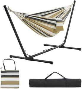 Yaheetech Hamac sur Pied avec Support Charge 205 kg, Longeur Réglable 294/304/314cm pour 1-2 Personnes, Hamac avec Sac de Transport Facile à Monter pour Jardin, Camping, Voyage, Balcon, Cour
