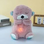 P SQUARE Breathing Sensory Sleep Glowing Music Lights Rhythmic Soft Teddy Toy (Pink)