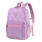 Kids Backpack for Girls, Kasqo Cute Lightweight Water Resistant Toddler Backpack for Preschool Kindergarten with Chest Strap, Pink Unicorn