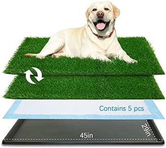 Oiyeefo Dog Grass pad with Tray,45”x 29” Indoor Dog Potty with 2 Packs Replacement Artificial Fake Grass-5 Packs Disposable Puppy Pads,for Puppy Training Apartment,Outdoor Use