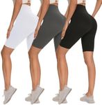 3 Pack Biker Shorts for Women – 8"/5" High Waisted Tummy Control Workout Yoga Running Athletic Shorts