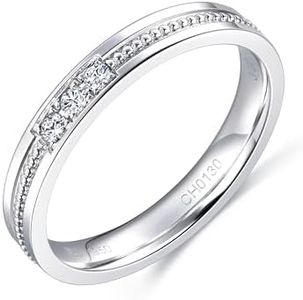 CHOW SANG SANG 950 Platinum PROMESSA Majesty Diamond Ring for Women (US Size: 5.25, Diameter 15.9mm) 92381R