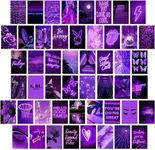 Purple Photo Wall Collage Kit Aesthetic Pictures, Wall Decor for Bedroom, Room Decor for Teen Girls, Trendy, 50PCS 4x6 INCH (Purple)